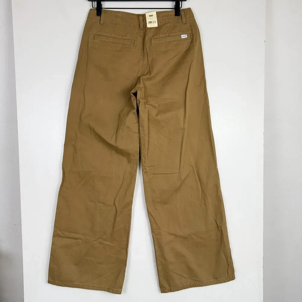 New Levi's Premium XL Chinos Wide Leg Baggy Pants Tan - 26x31 26W 31L